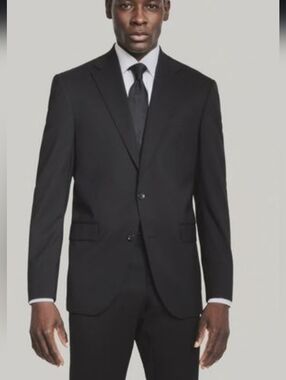 Jack Victor New York CT Black 3Sixty5 Superfine Wool Suit Jacket Luxe Men's 46R